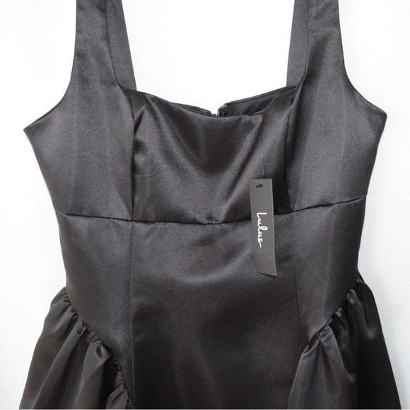 Lulus black satin promise dress new with tag size medium - Picture 3 of 9